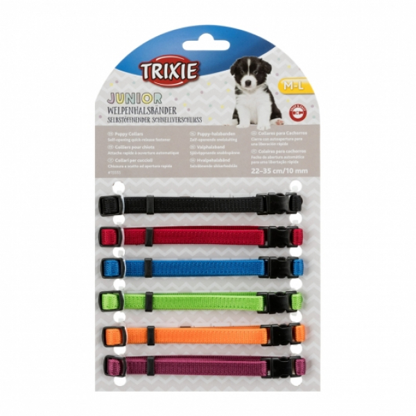 Trixie Welpenhalsbänder - 6er-Set 1 S-M = 17-25 cm
